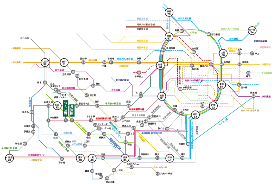 地域別通学時間マップ